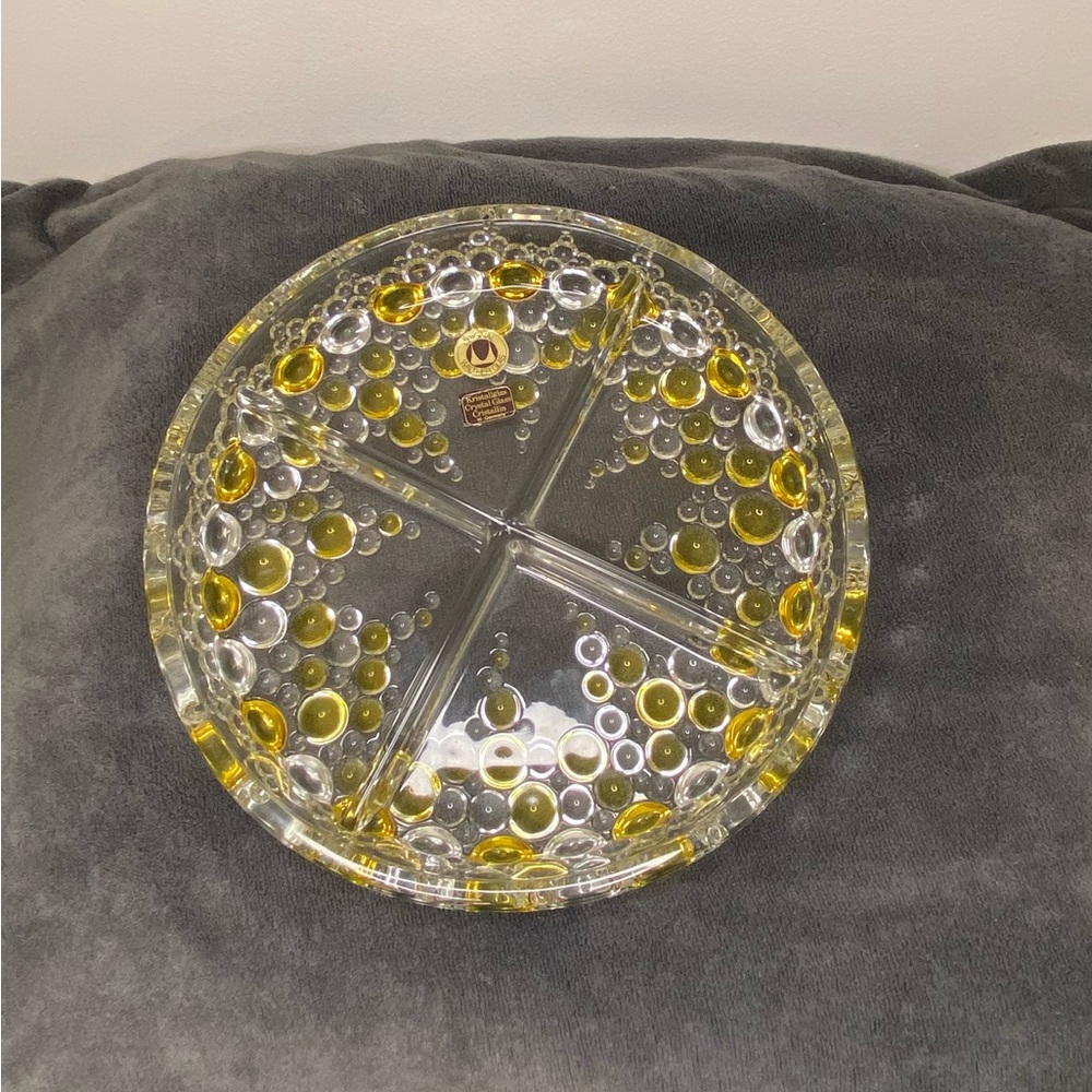Vintage German Walther Glass Divided Dish
